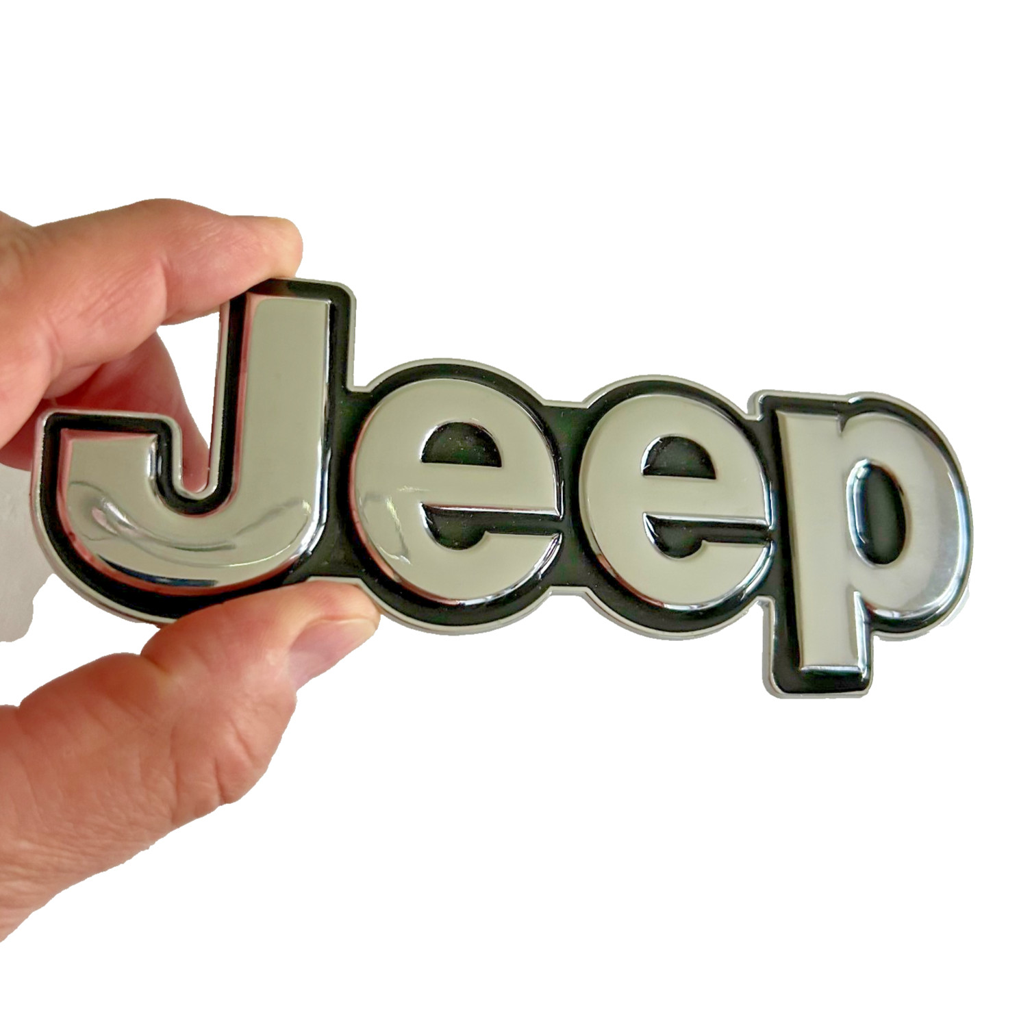 Jeep Cherokee Rear Emblem Chrome Logo Silver METAL Badge for Liftgate 2014-2018
