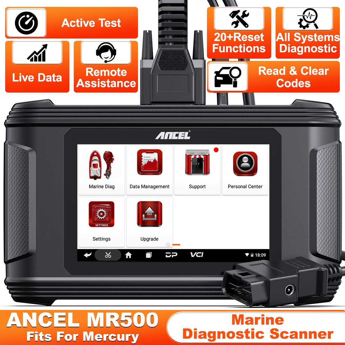 ANCEL MR500 Outboard Engine Marine Diagnostic Scanner For Mercury OBD Scan Tool