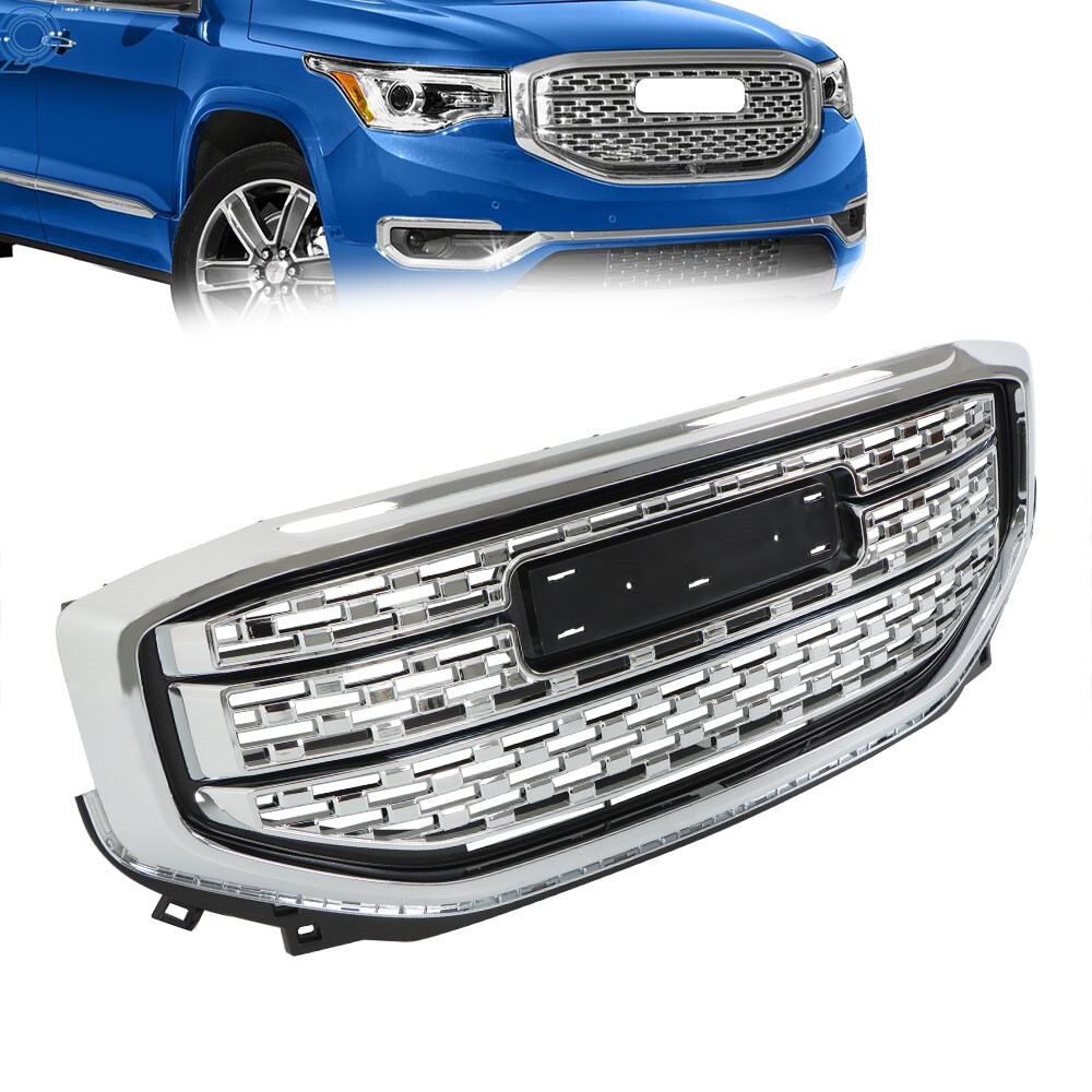 For 2017 2018 2019 GMC Acadia Denali Front Upper Grille Assembly Chrome 84378394