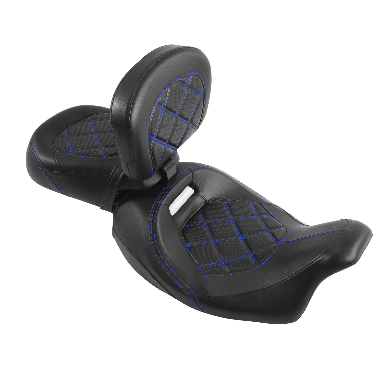 Low-Profile 2 Piece Seat & Rider Backrest Pad Fit For Harley Touring 2009-2023
