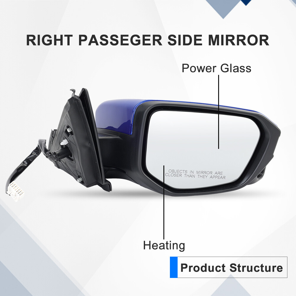 Blue Right Passenger Side Mirror 11Pin Heated Camera For Honda Civic 2016-2020