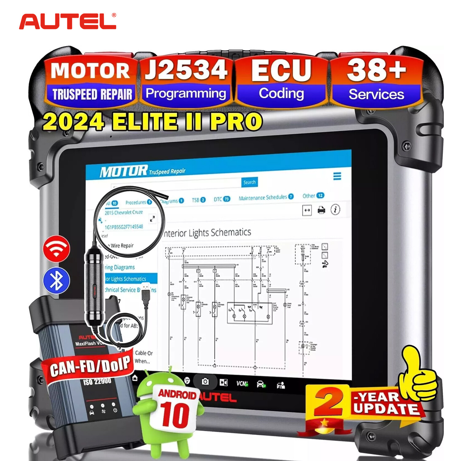 Autel MaxiSys Elite II Pro 2024 Top 2-Years Free Updates TruSpeed Repair Scanner