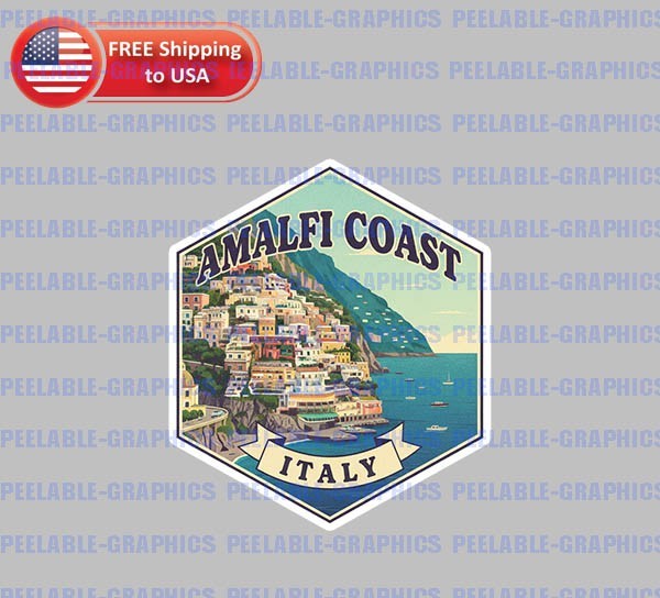 Amalfi Coast Italy Country Souvenir Decal Sticker Travel Luggage A