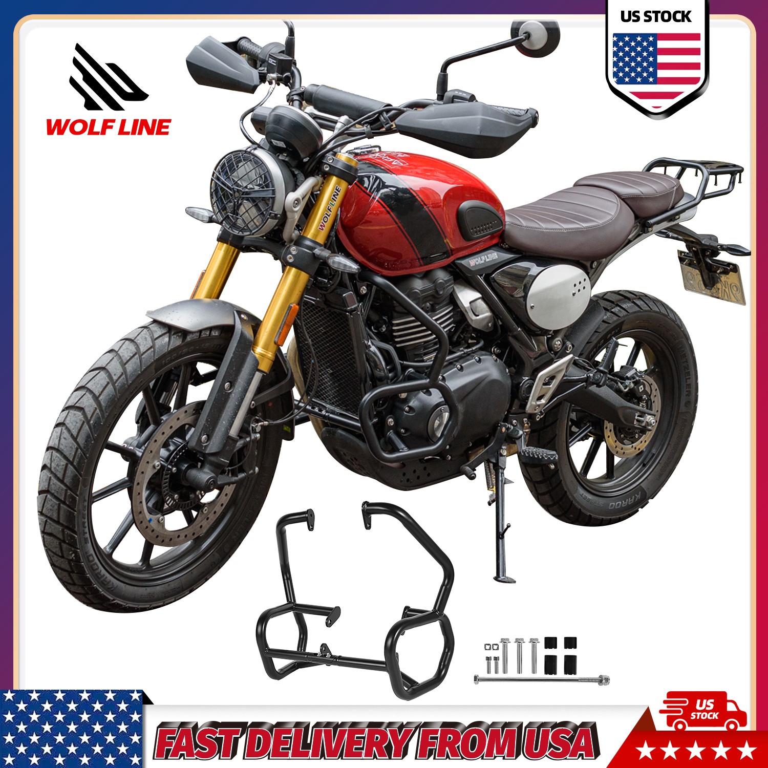 Crash Bar For Triumph Speed 400 Scrambler 400X 2024 Engine Guard Frame Protector