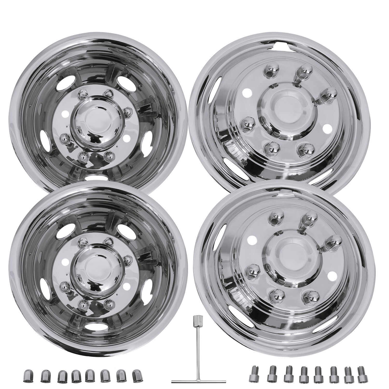 Fit For 2011-2024 Chevy GMC 3500 17″ 8 Lug Dually Wheel Simulator Dual Rim Cover