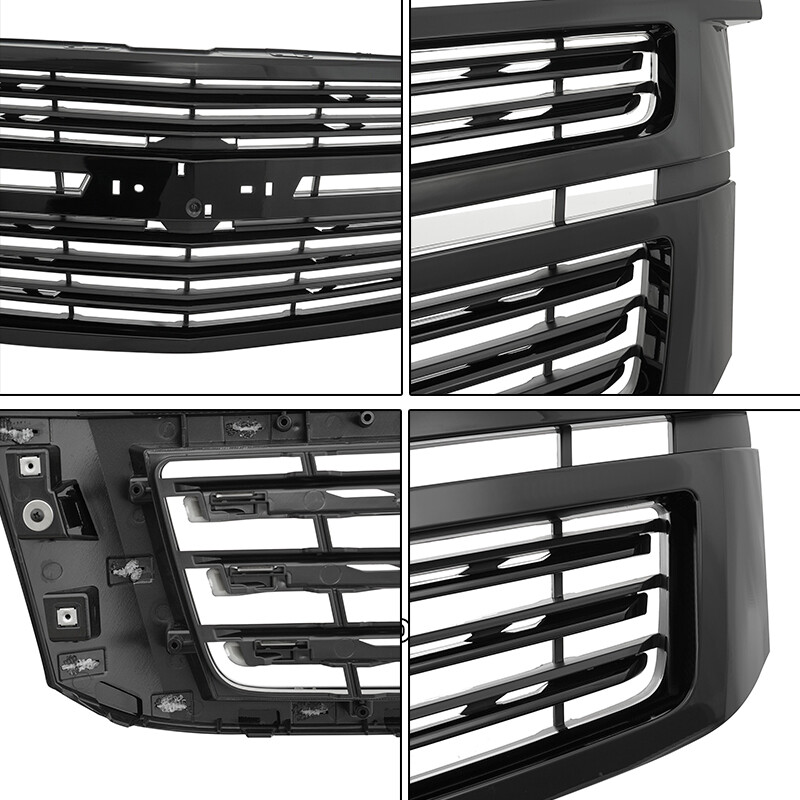 Front Upper Grille Gloss Black For Chevy Tahoe/Suburban LTZ 2015-2020 #GM1200704