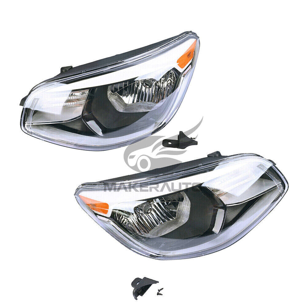 Pair Halogen Headlight For 2014-2019 Kia Soul W/O Bulb 92101B2270 92102B2270