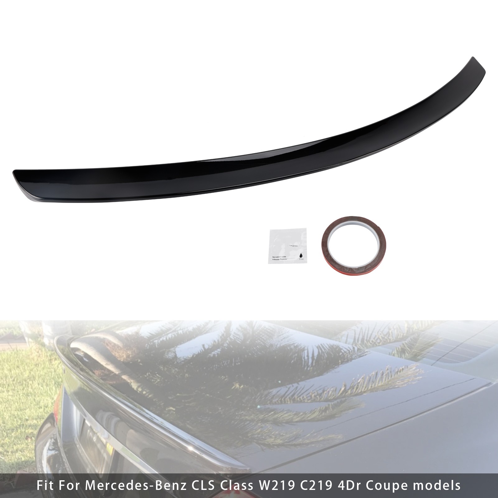 Gloss Black Rear Boot Spoiler For Mercedes-Benz CLS-Class W219 CLS63 Style 05-10