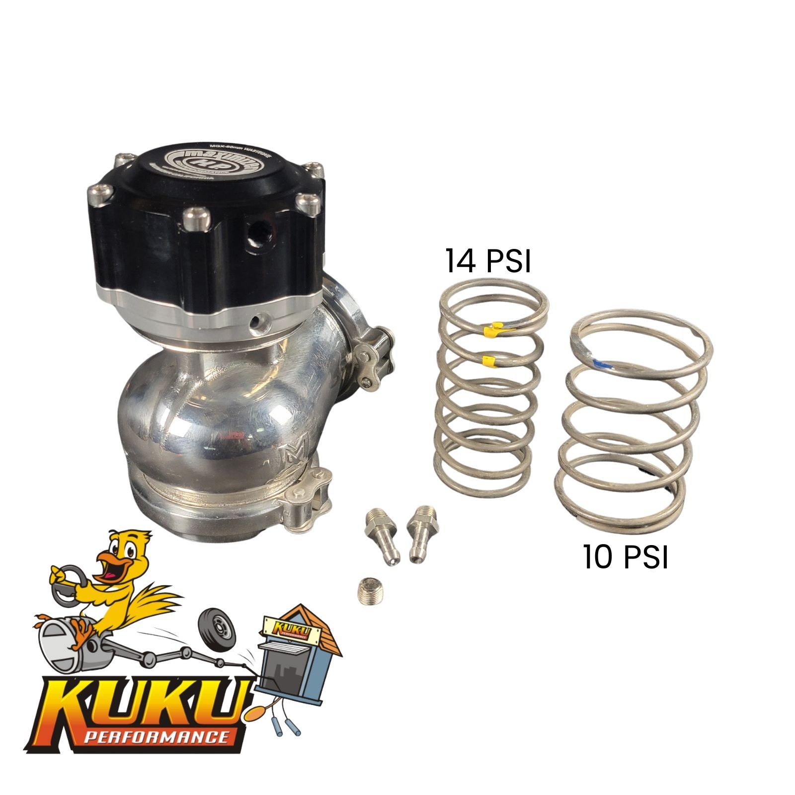 Maximizer MGX-60 60mm V-Band External Wastegate Kit 7psi + 10/14 Springs Black