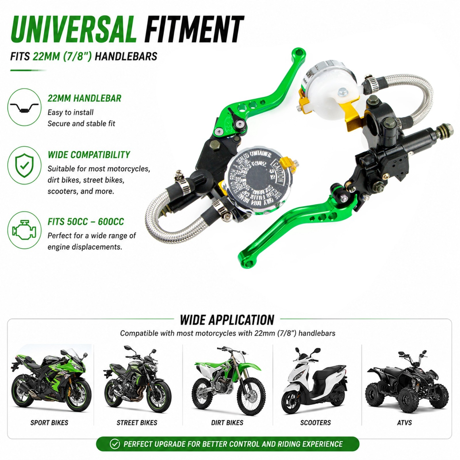 7/8″ 22mm Hydraulic Clutch Brake Pump Set For Honda CRF250R 2018-2026