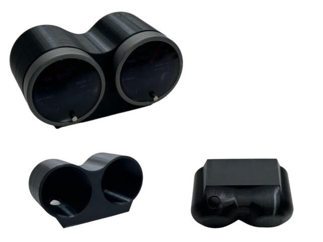 60mm Auto Meter Black Universal Dual Gauge Meter Mount Pod Black