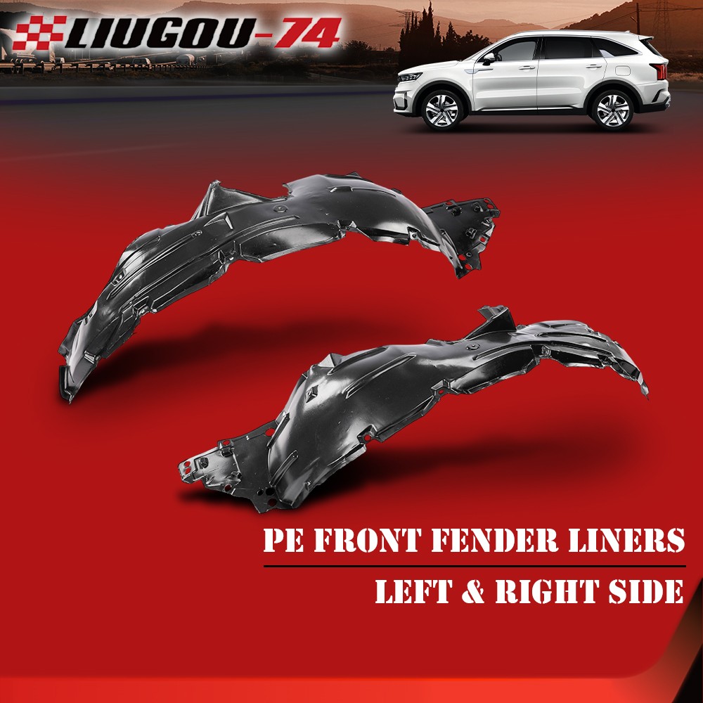 Front Left & Right Side Inner Fender Liners Black Fit For 2019-2020 Kia Sorento
