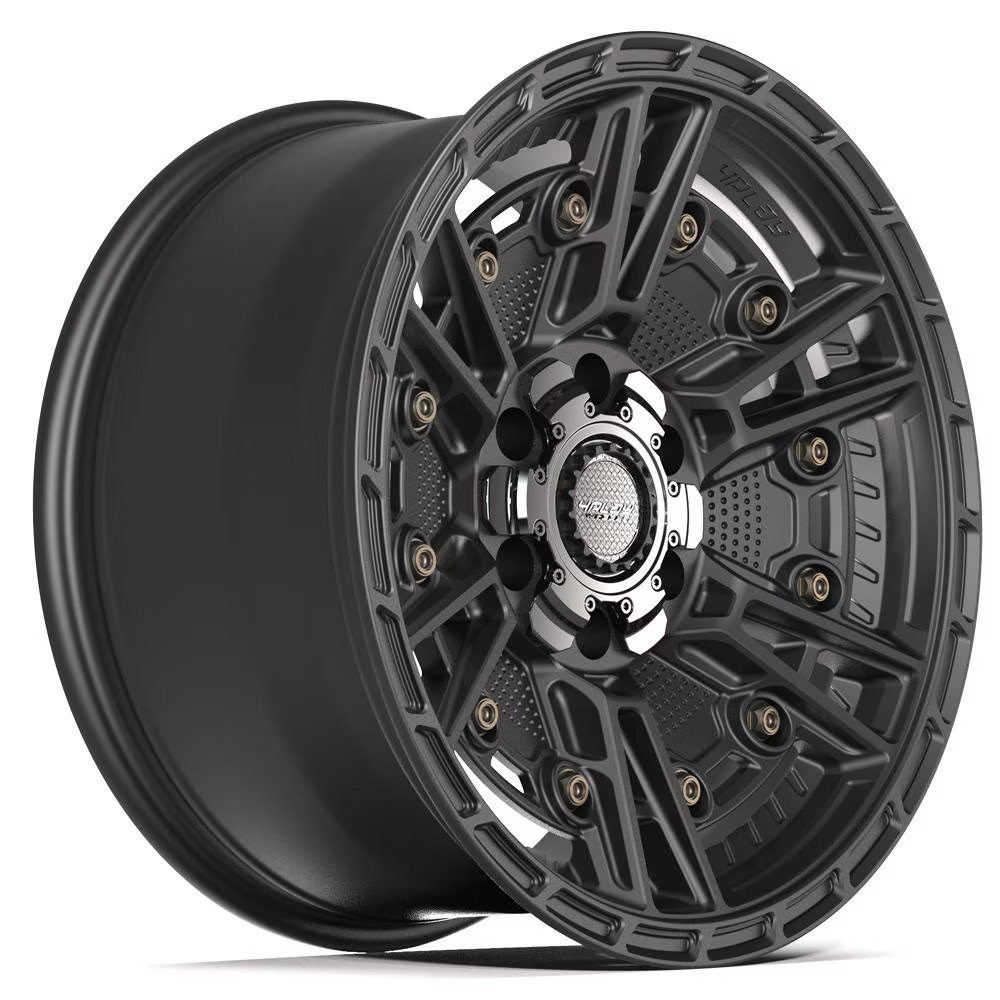 Set(4) 4PLAY 4PS01 18×9 Satin Black Wheels & 275/65r18 A/T Tires 6×135 & 6×139.7