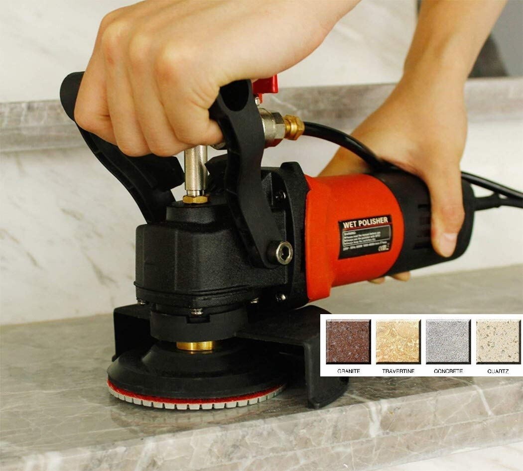 Wet Polisher Kit 62PCS 4″ Diamond Pads + 8 Extra Carbon Brush Set Granite Quartz