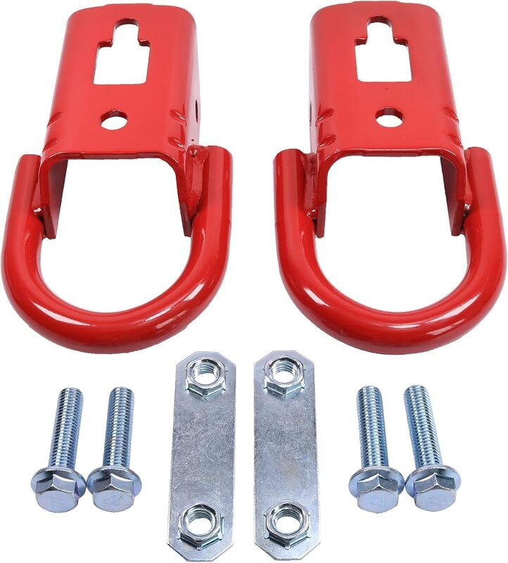 1 Pair Red Tow Hooks For 2015-2024 Ford F-150 F150 Front LH & RH FL3Z17N808A