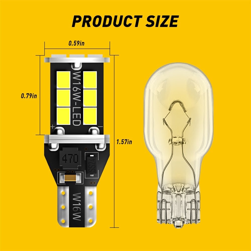 AUXITO T10 T15 921 White LED Reverse Backup Light Bulb Canbus Error Free 6000K