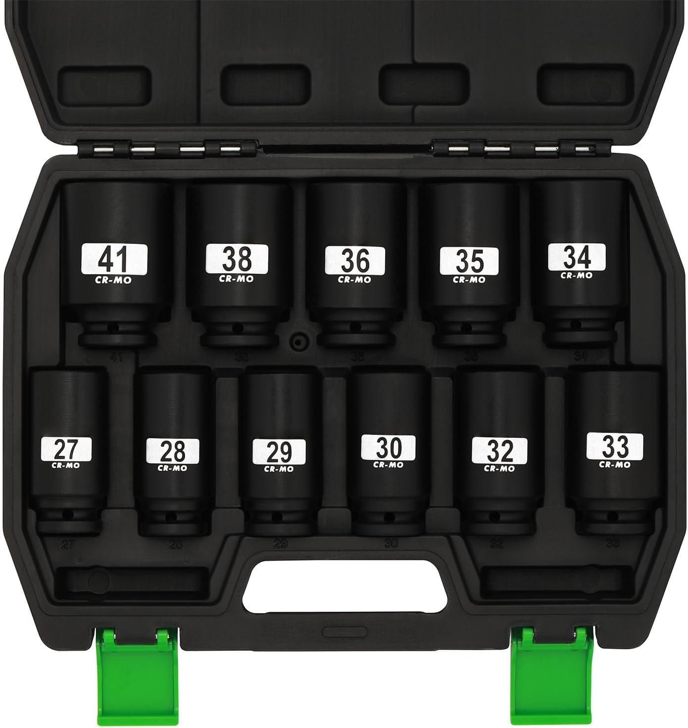 1/2″ Drive Deep 6-Point Impact Socket Set,11 PCS Metric Spindle Axle Nut Sockets