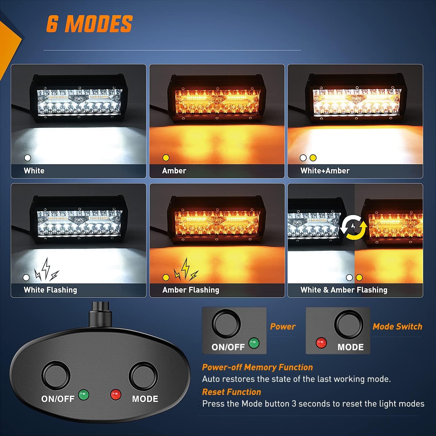 Nilight Side Shooter LED Light Bar 2PCS 7 Inch Triple Row Spot Flood Combo Light