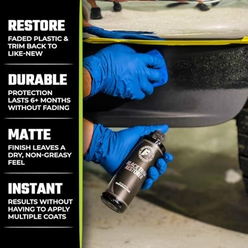 ExoForma Black Trim Restorer – Lasts 6+ Months, Dye Infused 8 Oz,