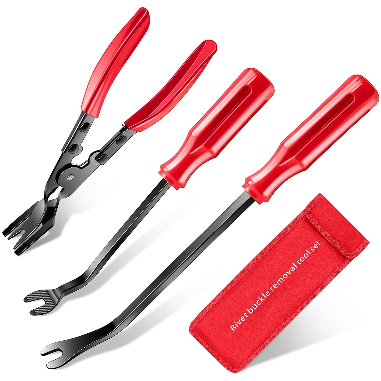 Etre Jeune Clip Removal Tool, 3 Pcs Pliers Set Fastener Remover, Red
