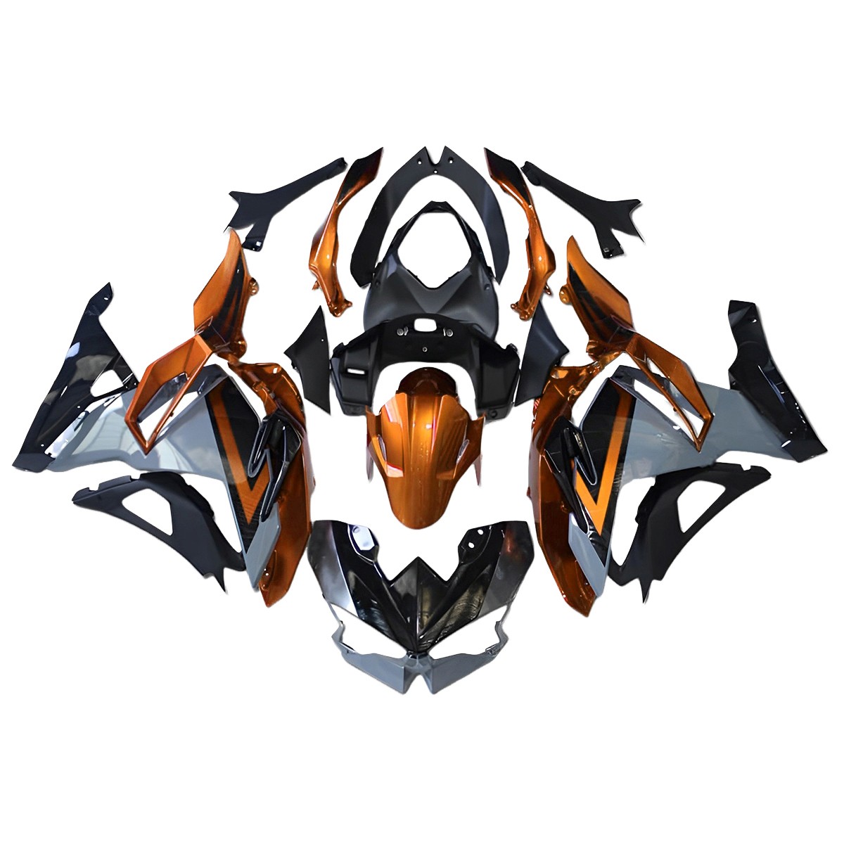 Bodywork Fairing Kit for Kawasaki Ninja 500 2024 2025 ABS Fairings Orange Gray