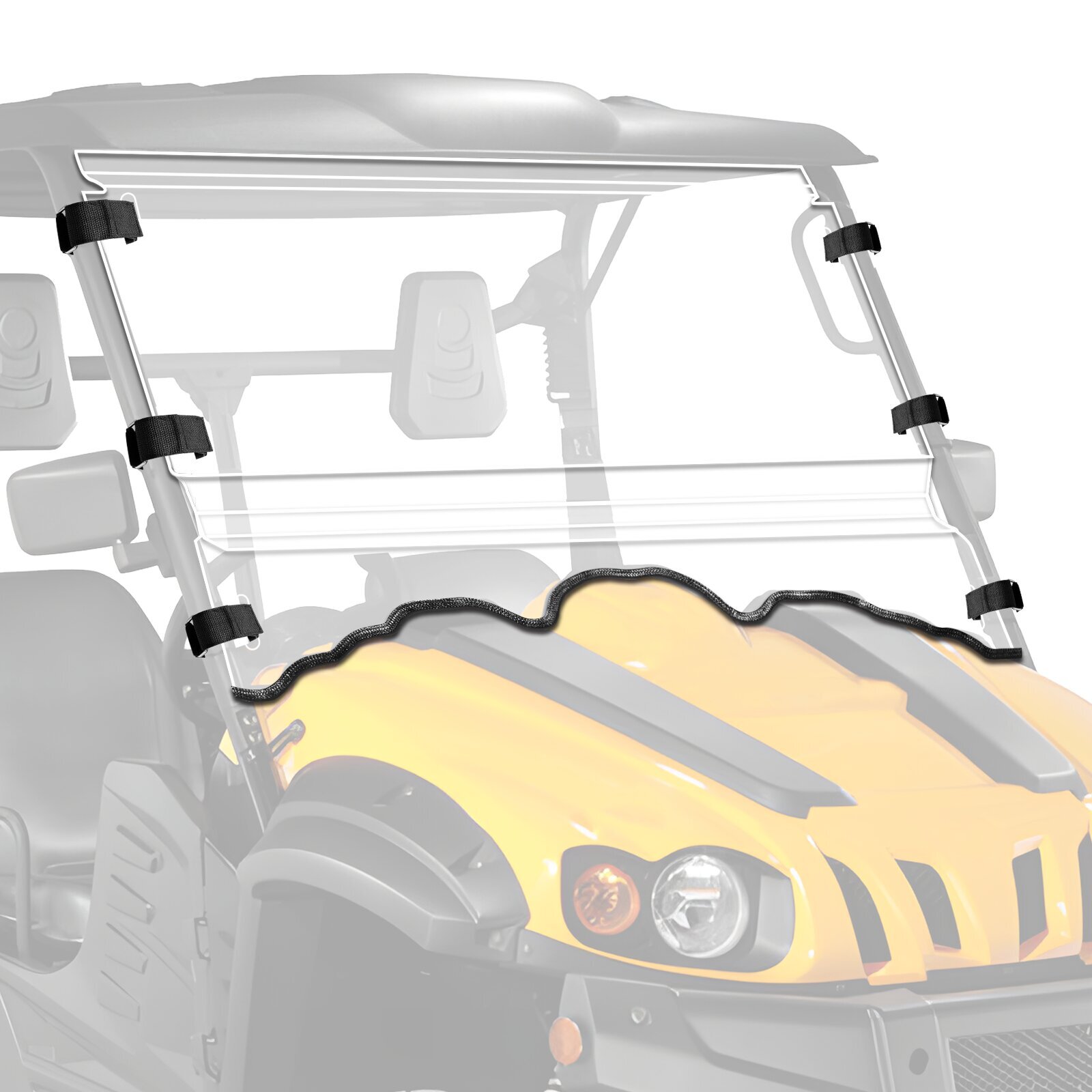 2-In-1 Flip Up Windshield Full Window for Cub Cadet Challenger 500/700 2015-2019