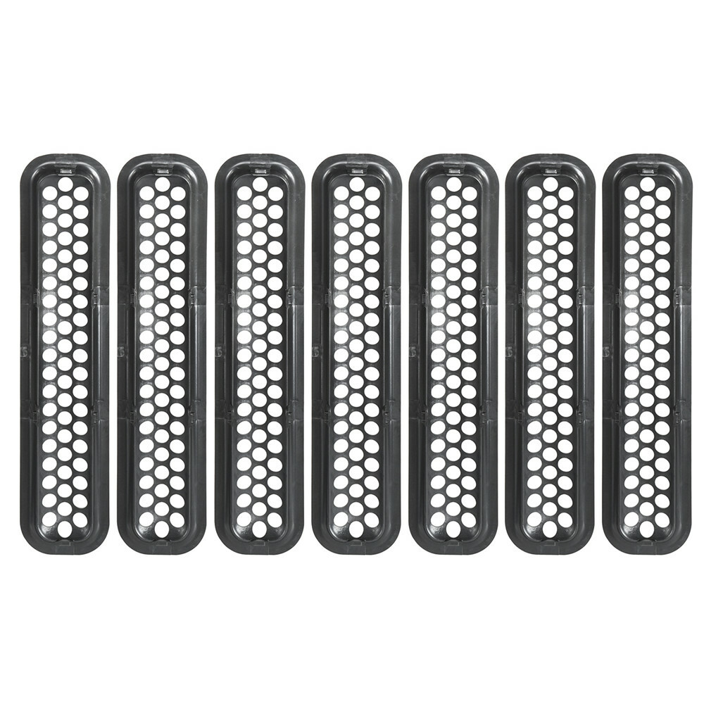 7PCS Front Grille Clip-in Mesh Insert Cover Guard For 1997-2006 Jeep Wrangler TJ
