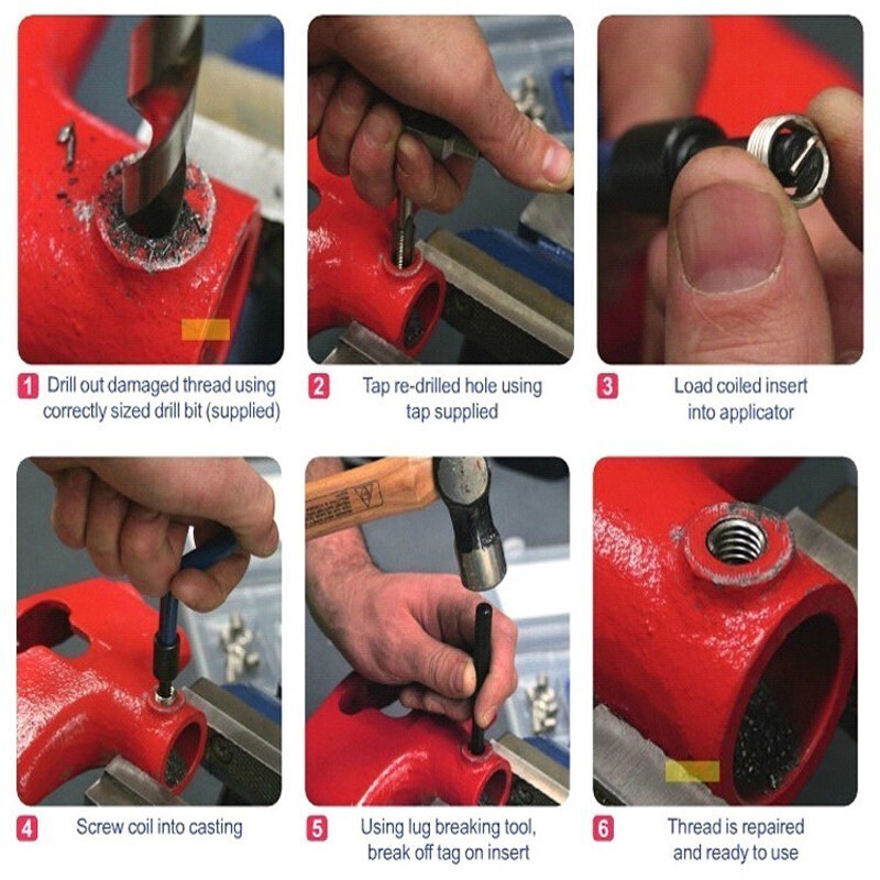Thread Repair Tool Helicoil Inserts Kit Metric M5/M6/M8/25pc M10/M12/M14/10pc