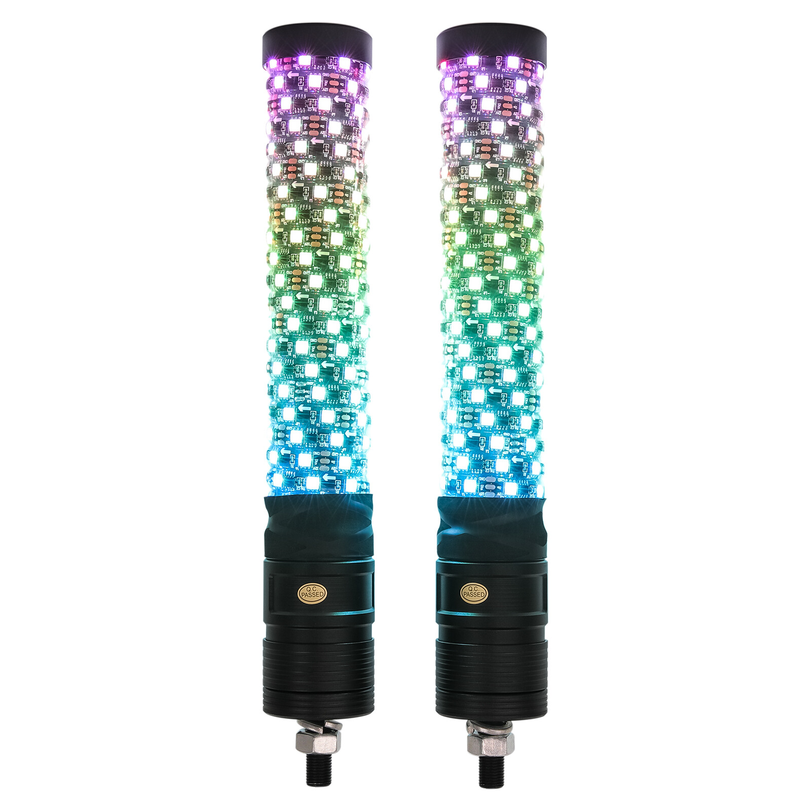 2FT Thick LED Whip Spiral Chasing RGB Fat Whip Lights For Can Am Maverick X3 RS