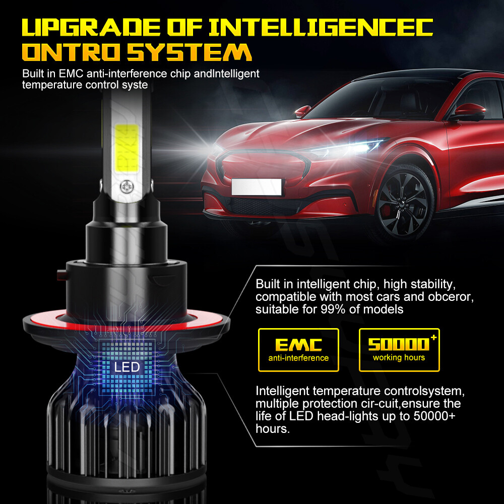 2X H13 9008 Super Bright LED Headlight Bulbs Kit 660000LM 6000K White Hi-Lo Beam