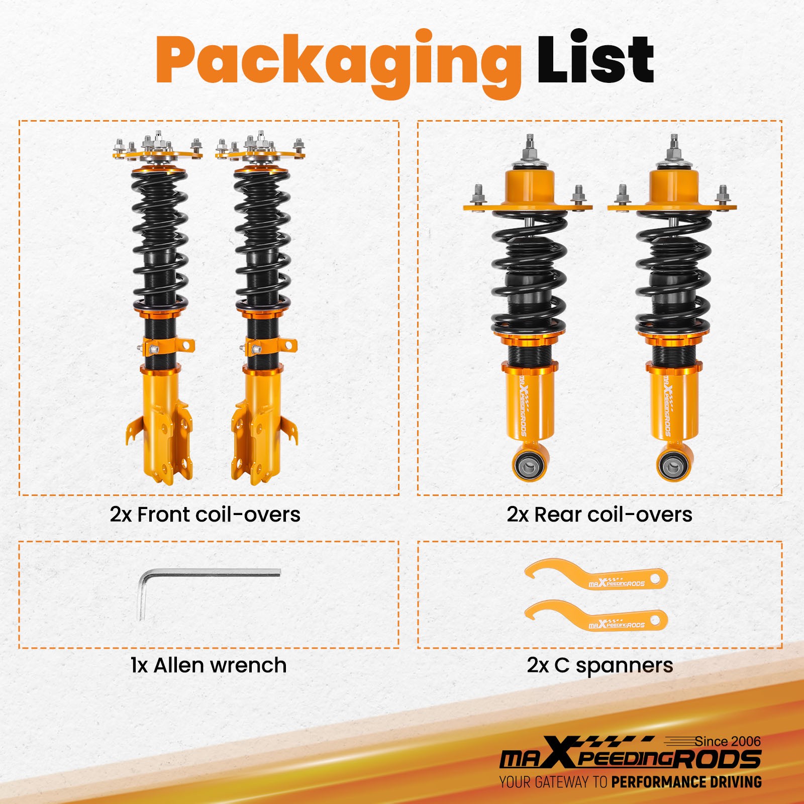 Maxpeedingrods 24 Ways Damper Coilover For HONDA CRV CR-V 2007-2011 Shock Struts