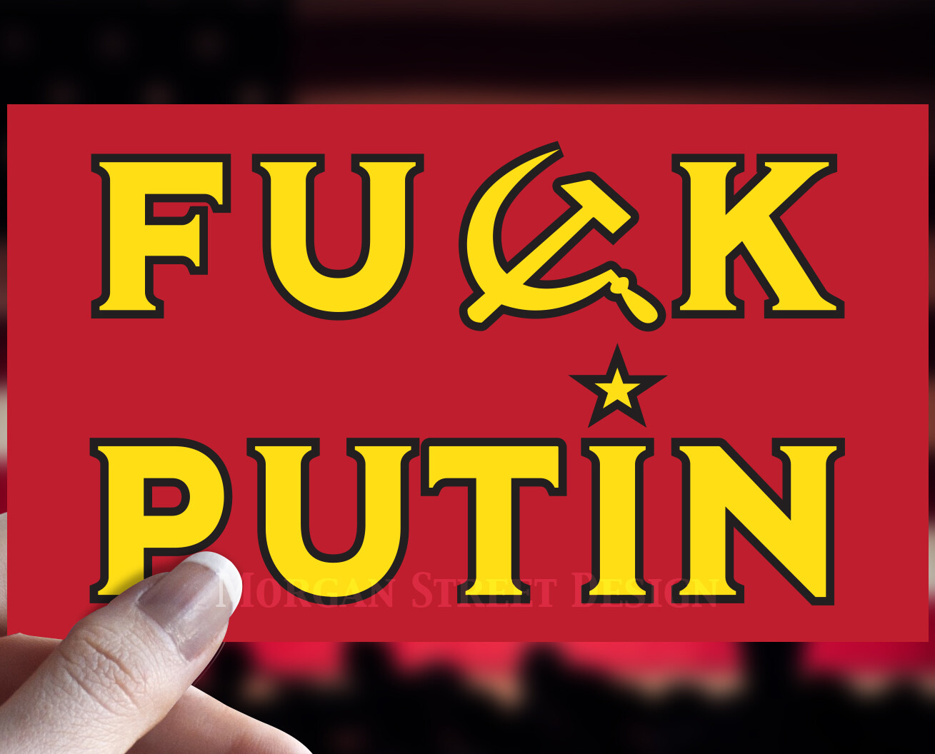 F*ck Putin Support Ukraine Vinyl Bumper Laptop Sticker