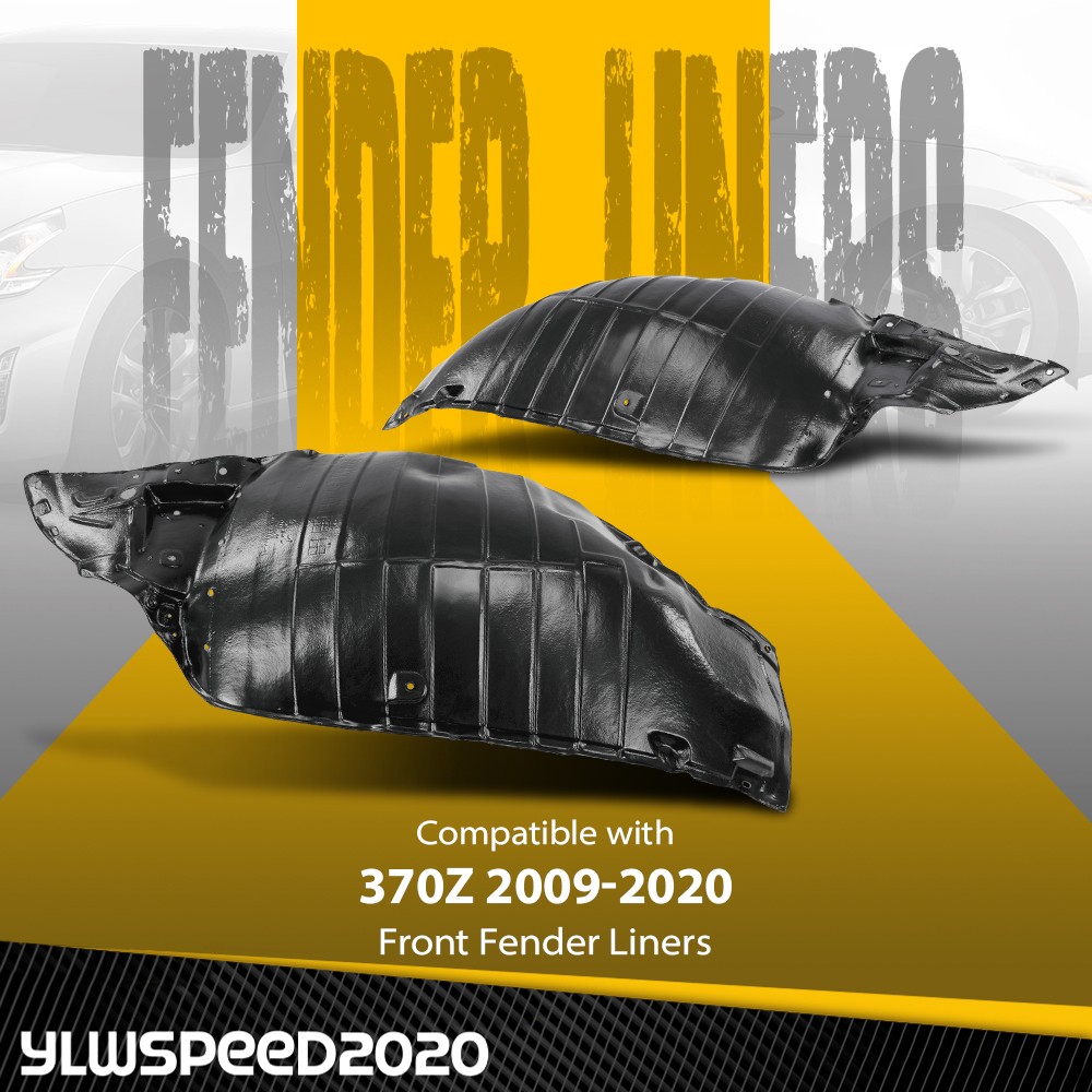 Front Driver & Passenger Side Fender Liners Set Fit For 2009-2020 Nissan 370Z