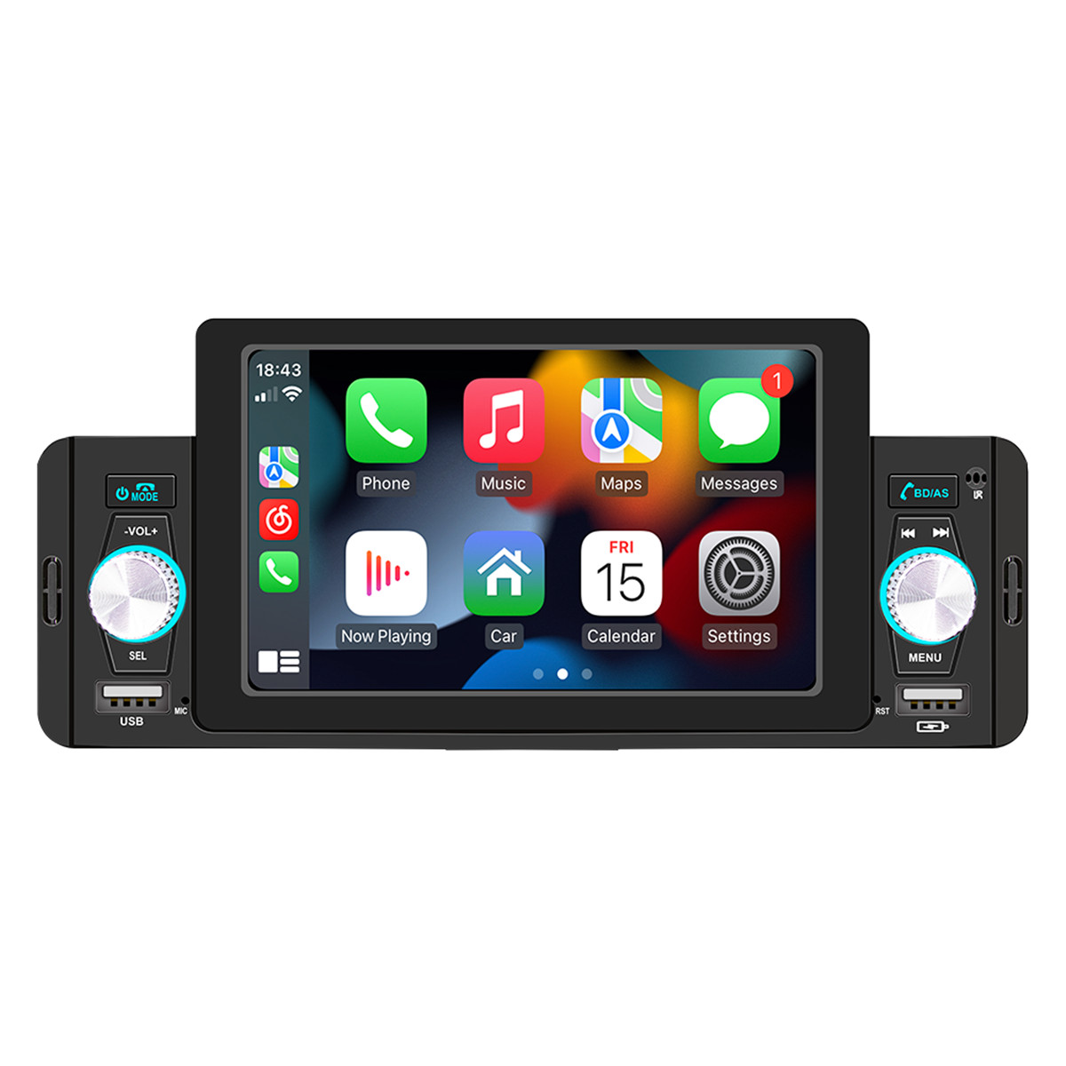5in Car Radio Stereo MP5 Multimedia Player For Carplay Android Auto Mirror Link