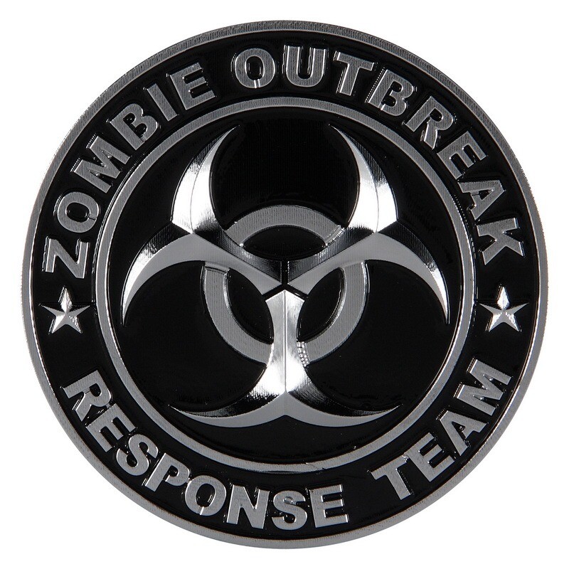 Emblem Badge Decal Sticker Zombie Outbreak Response Team 4″ ABS Plastic 3D