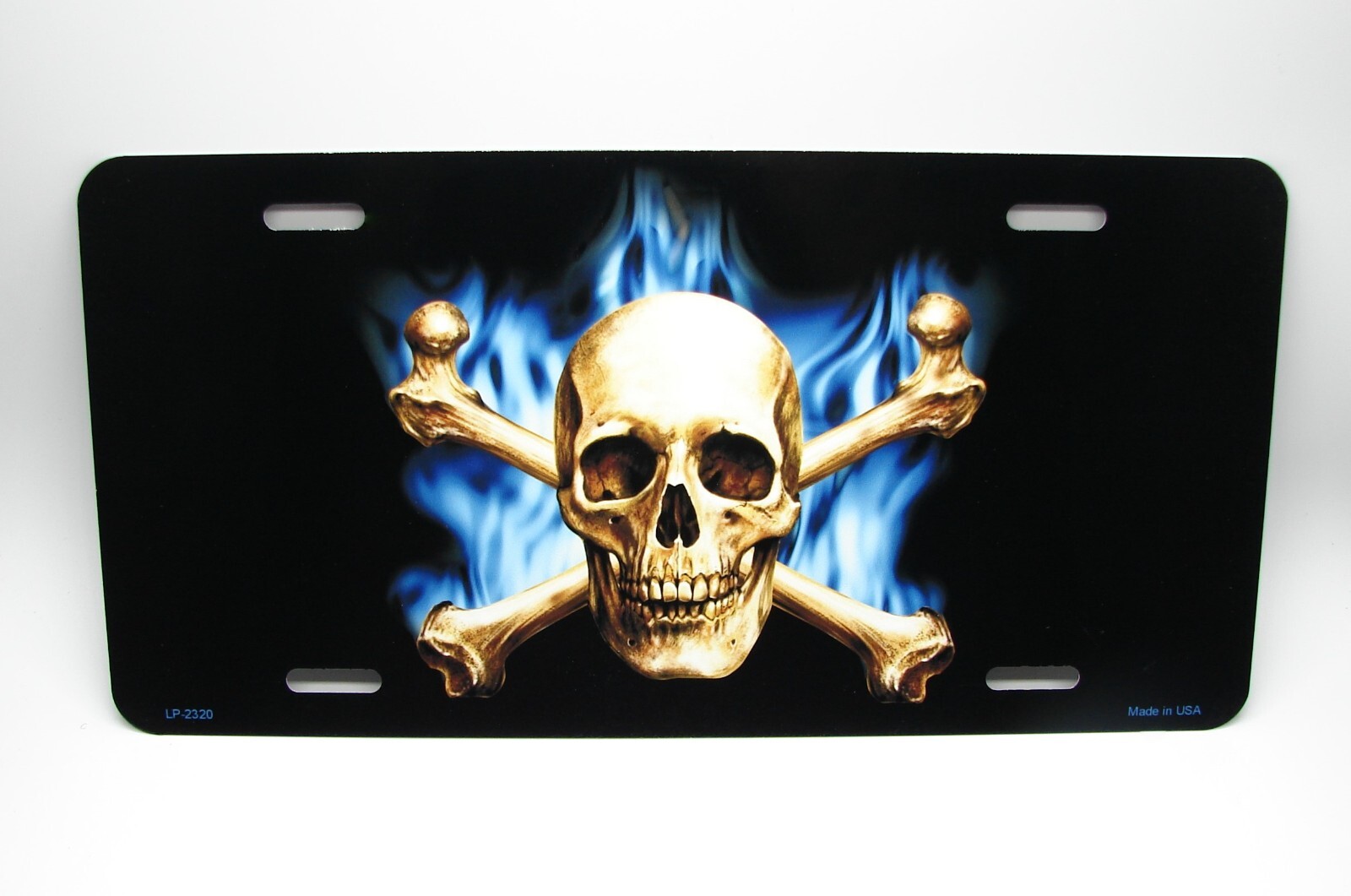 SKULL CROSSBONES METAL NOVELTY CAR LICENSE PLATE AUTO TAG