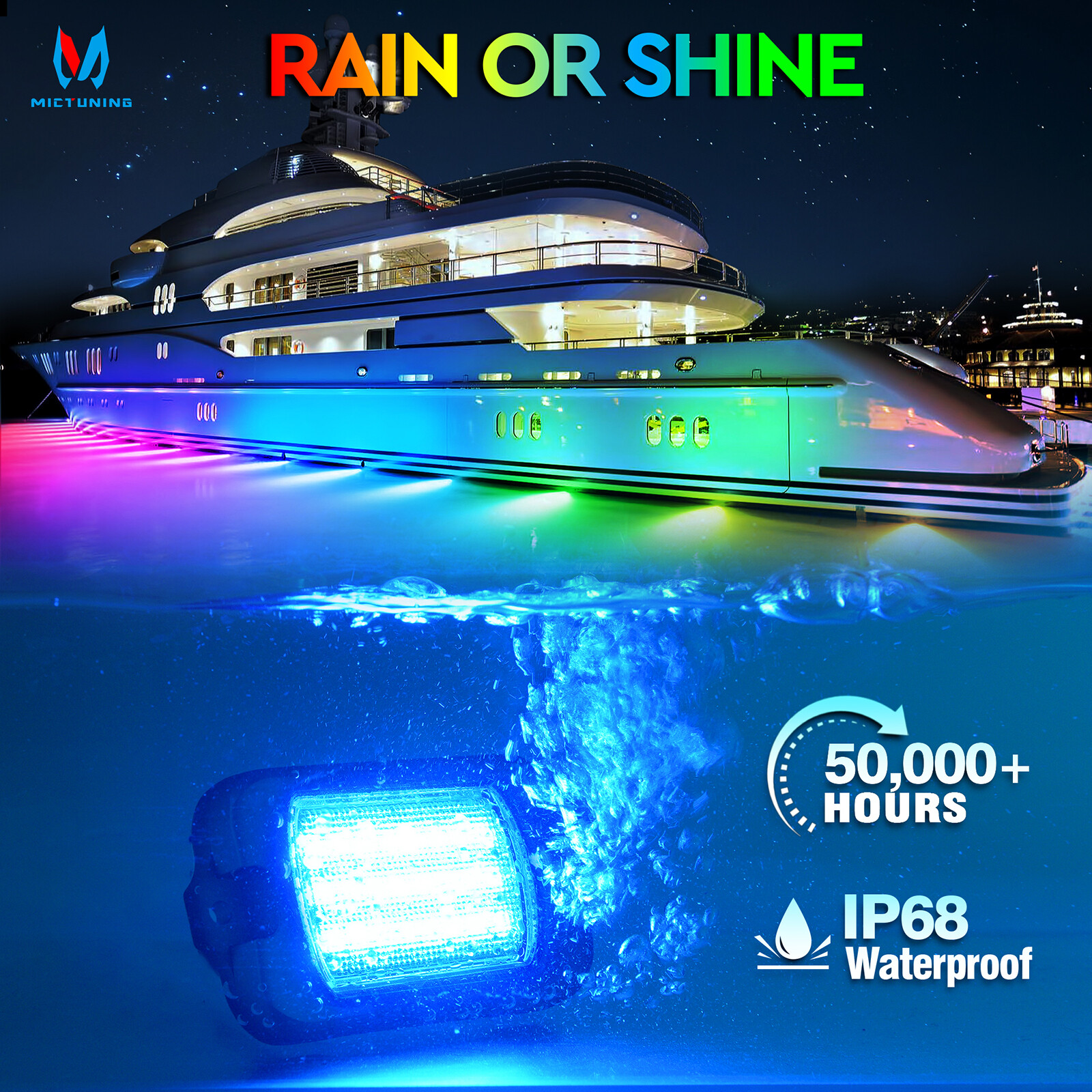 8 Pods RGB+IC LED Rock Lights Chasing Dream Color Underbody Underglow Light Kits