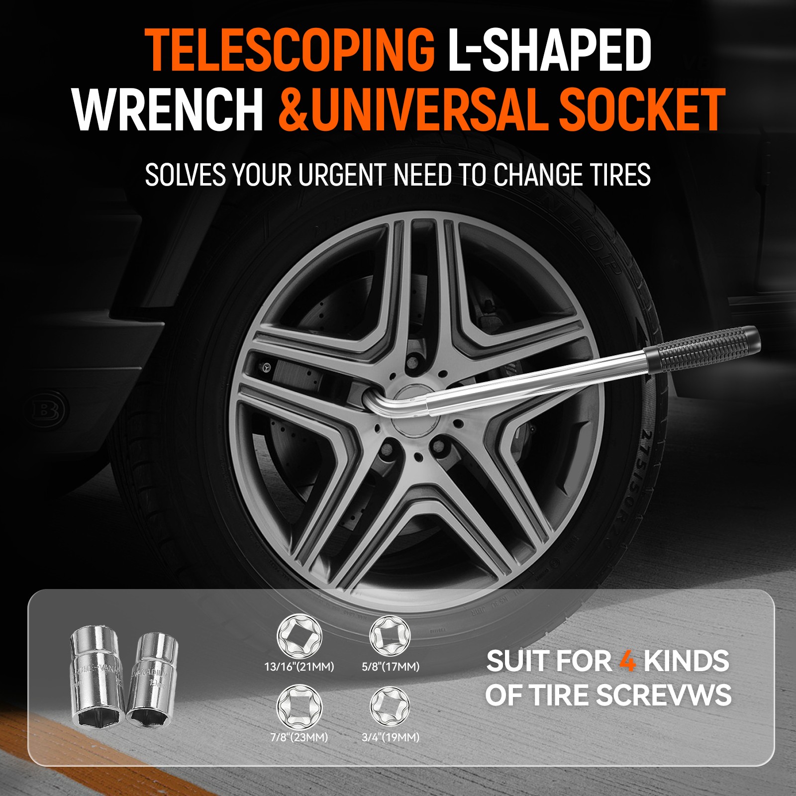 Heavy Duty 3T Scissor Jack Car Emergency Lift Tool 440mm w/ 360 Rotatable Head
