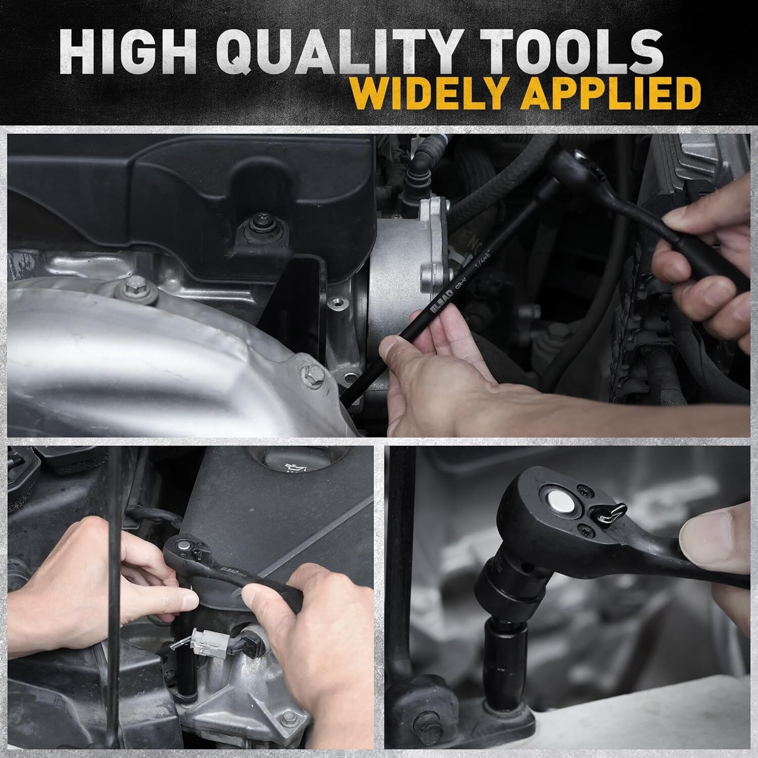 1/4″ Drive Impact Socket Set 56-Piece Standard SAE and Metric Size 6 Point Cr-V