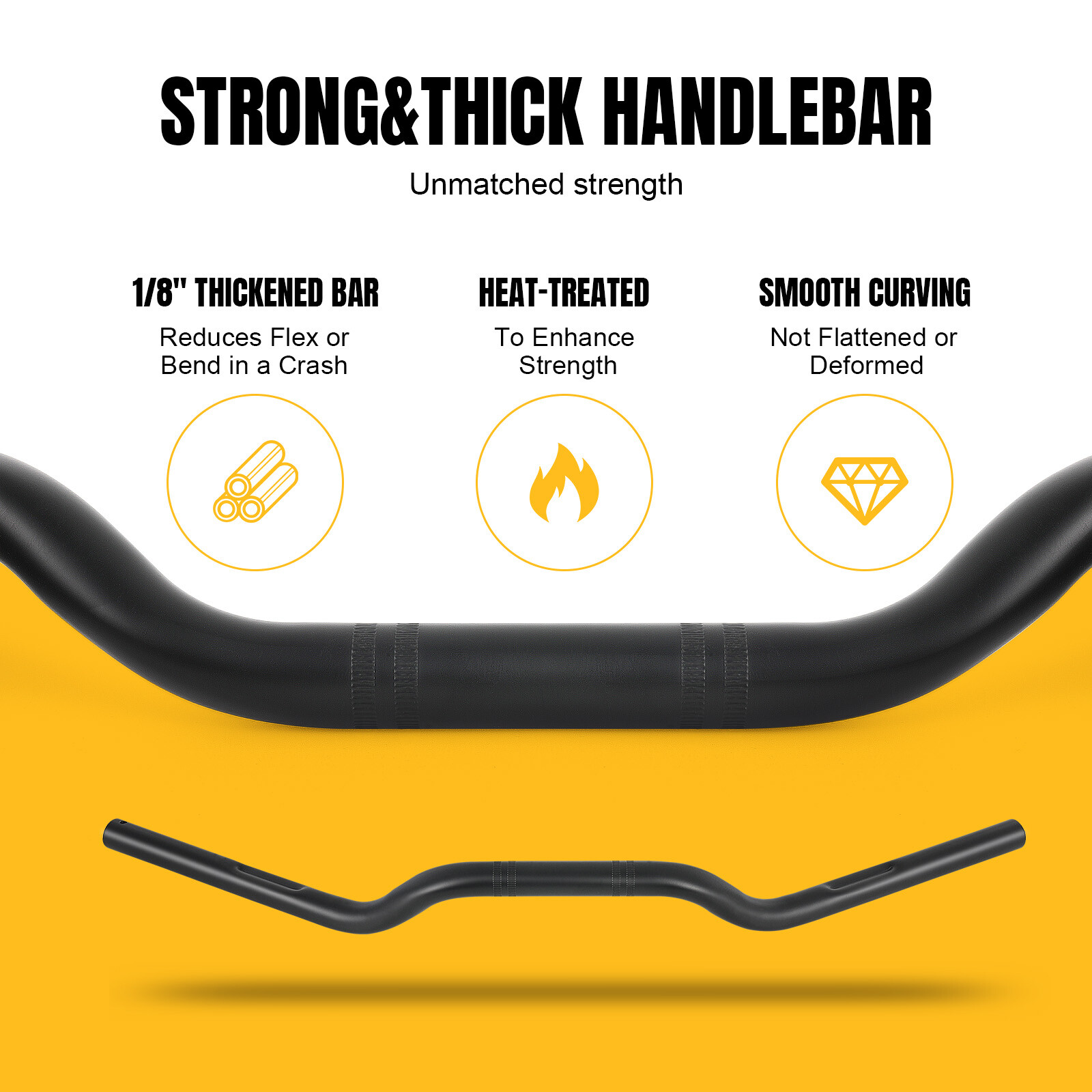 Motorcycle Handlebar Handle Bars 7/8″ 22mm Black For Kawasaki Z1000 Z750