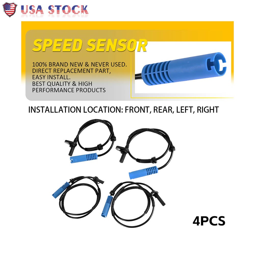 4x Front & Rear ABS Wheel Speed Sensors for BMW E90 E91 325xi 328xi 335i xDrive
