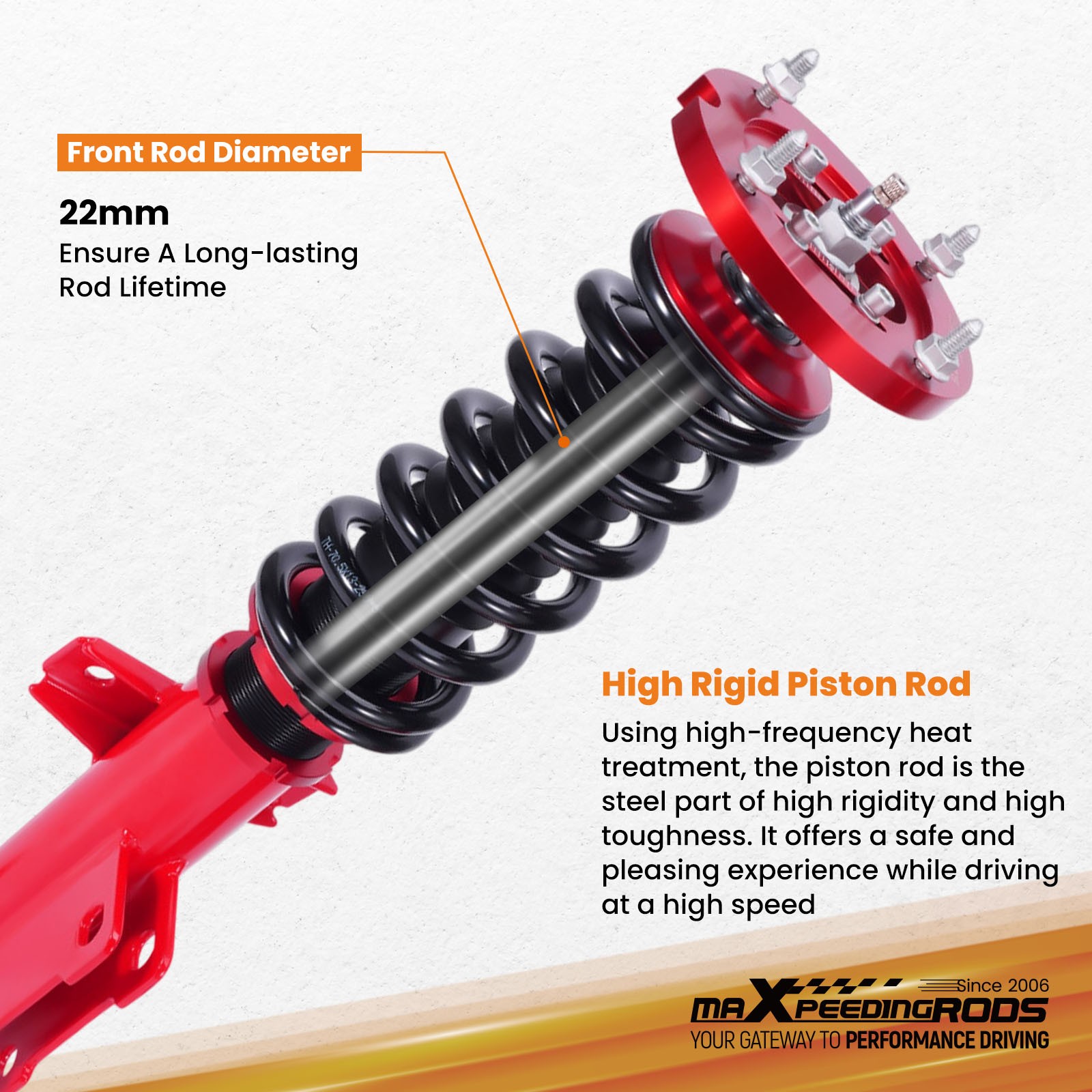 MaXpeedingrods Front Coilovers Suspension Kit For Ford Mustang & GT 2005-2014