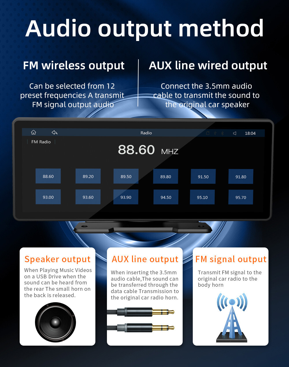 Portable Car MP5 Player Bluetooth FM Radio Stereo AUX TF USB For Apple CarPlay