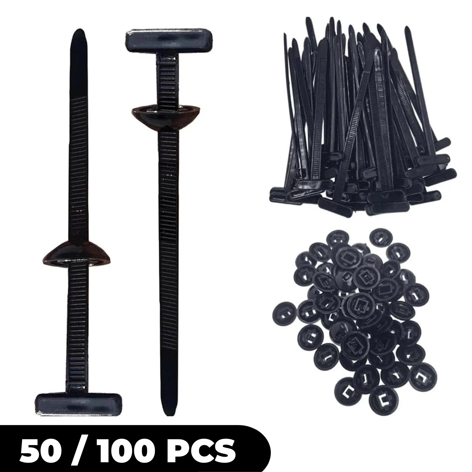 50pcs，100pcs Nylon Universal Cable Tie Buckle Heavy Duty Self-Locking Free Ship