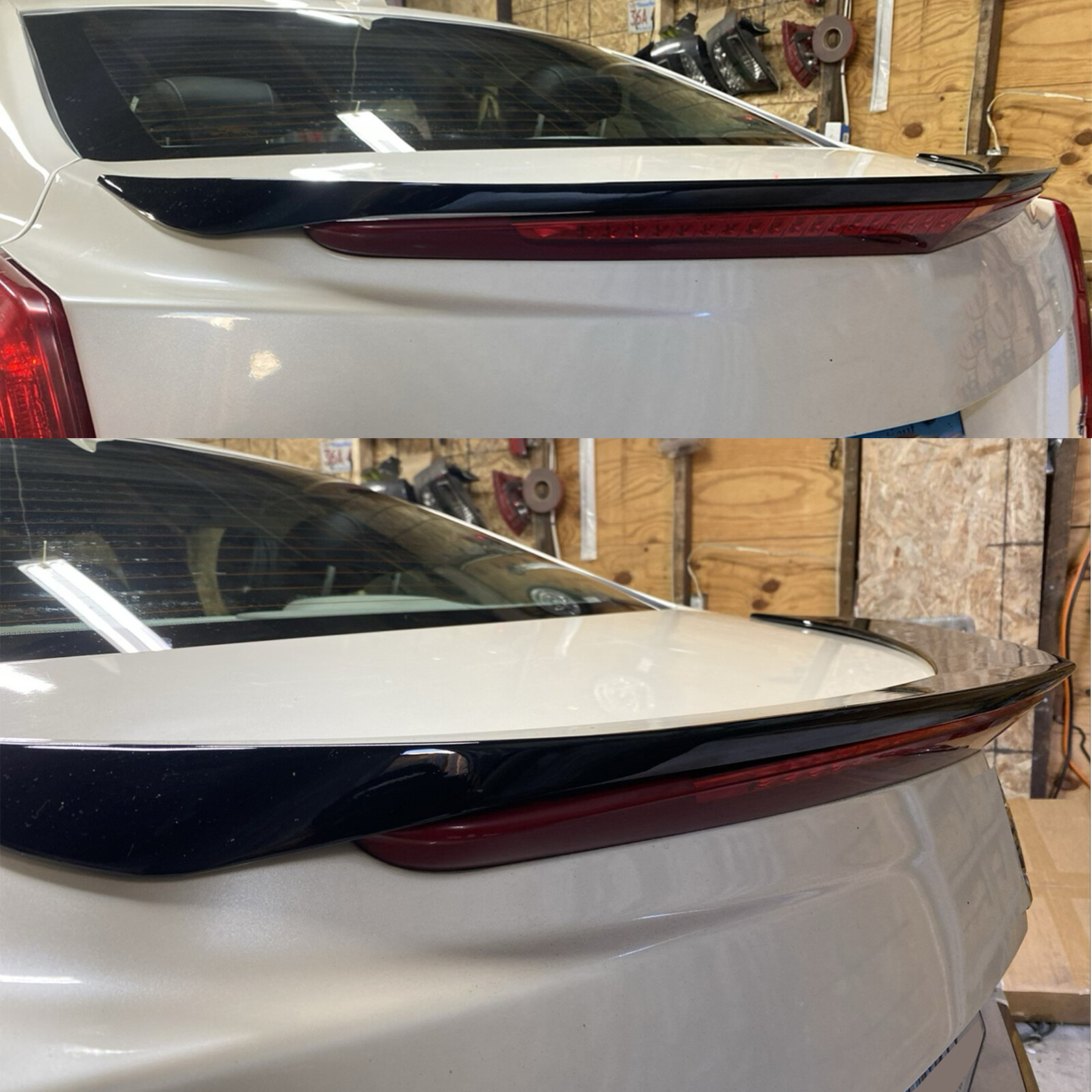 Highkick V Style Trunk Wing Spoiler For Cadillac ATS Sedan 2013-18 Glossy Black
