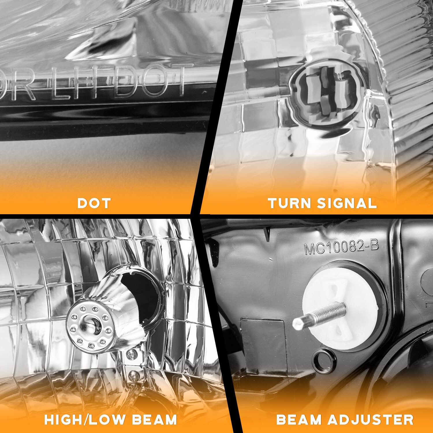 Pair Headlights Left & Right For 2000-2005 Mercury Sable Chrome w/o Bulbs