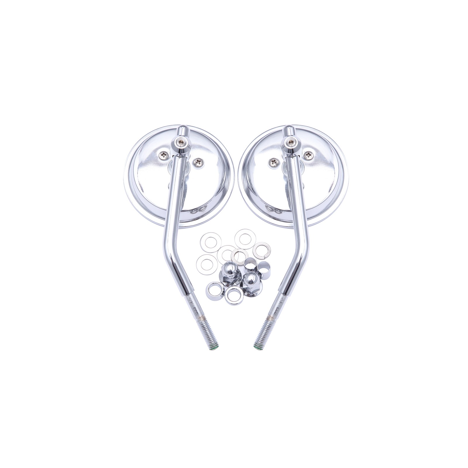 Chrome Round Motorcycle Rearview Mirrors For Harley Softail Deluxe Dyna Custom
