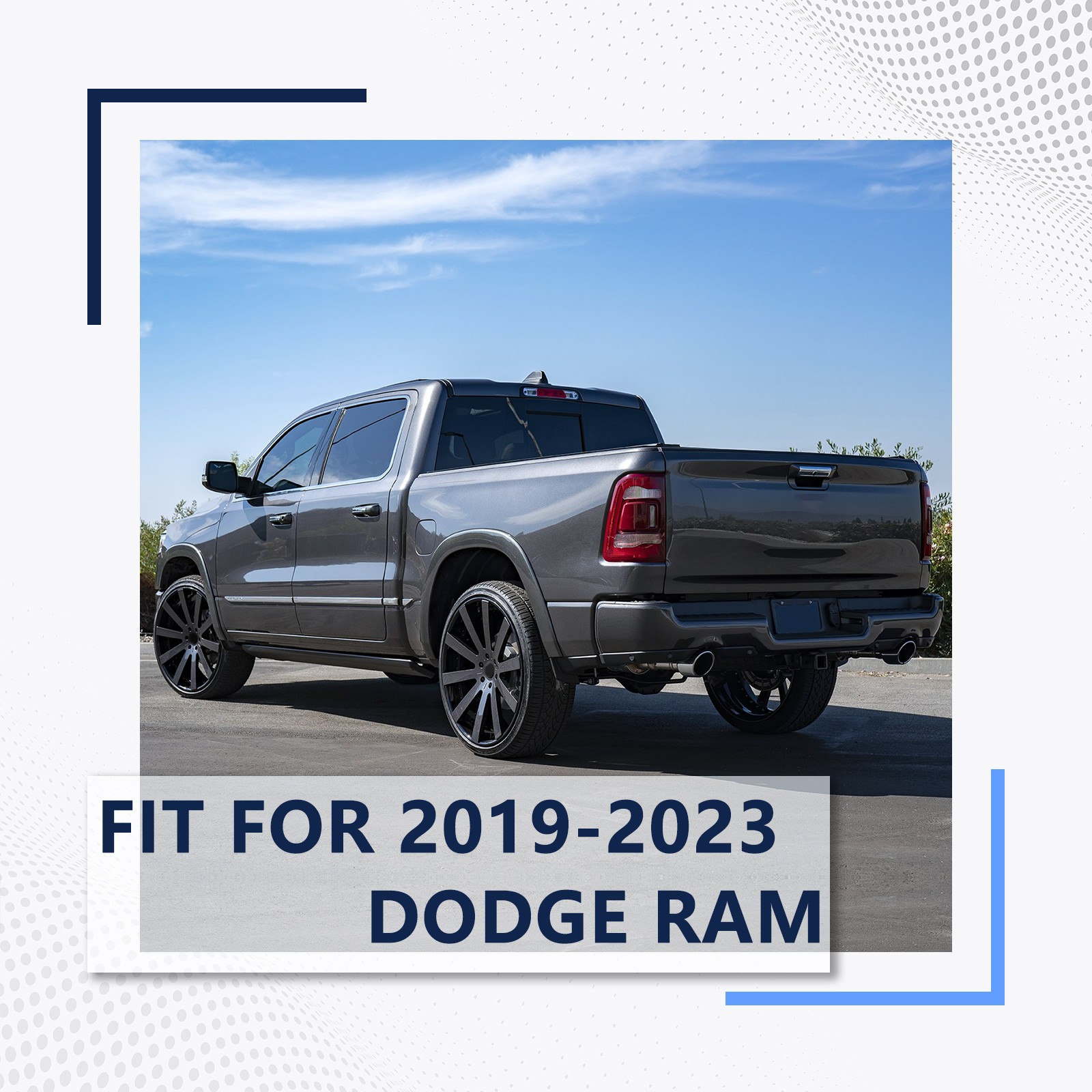 Painted Steel Rear Bumper Assembly For 2019 2020-2022 RAM 1500 W/Park & Dual