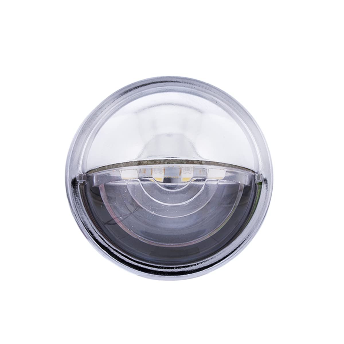 4 LED Round License Light Steel Housing Bright White 1.5in Diameter Truck