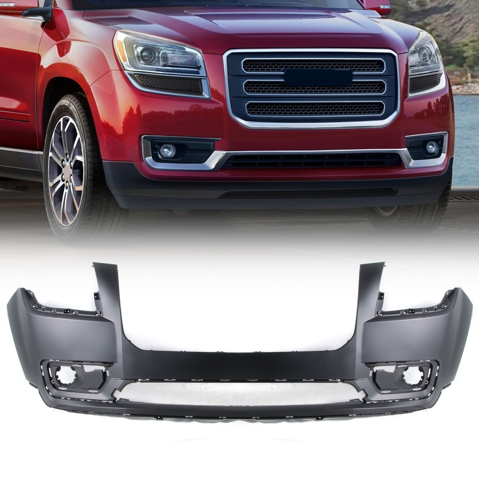 Primed Front Upper Bumper Cover For 2013-2016 GMC Acadia 23350830